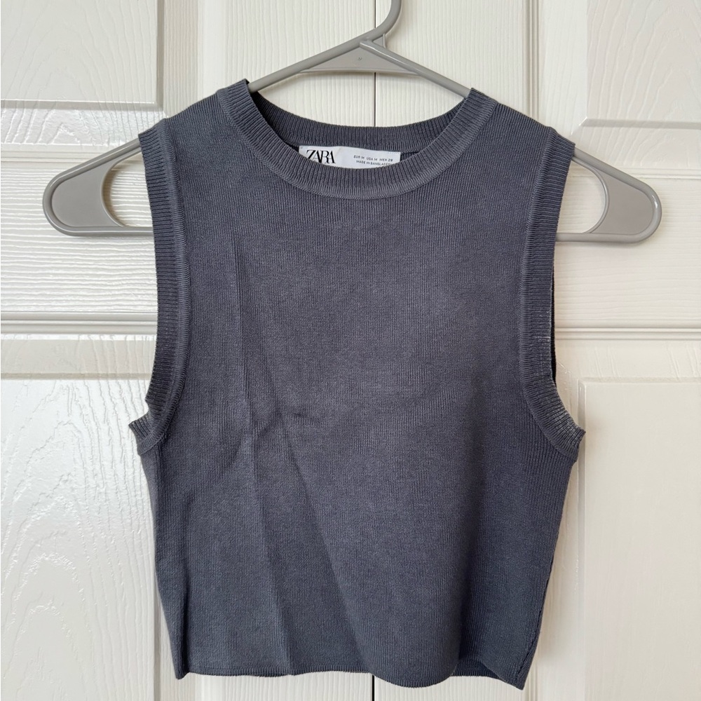 Zara Dark Gray Sleeveless Tank Top